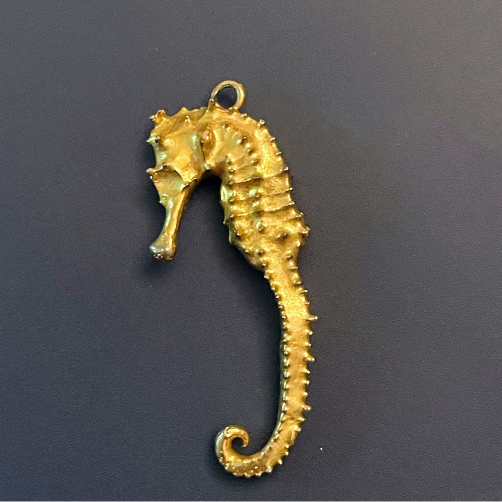 Vintage Gold Plated Dipped Seahorse Pendant